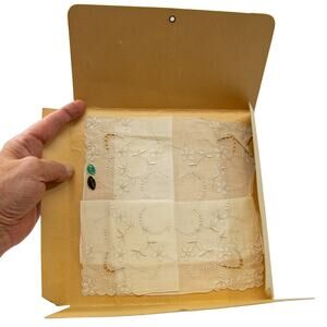 Vintage MADEIRA Pure White Linen Handmade Embroidered Women's Handkerchiefs